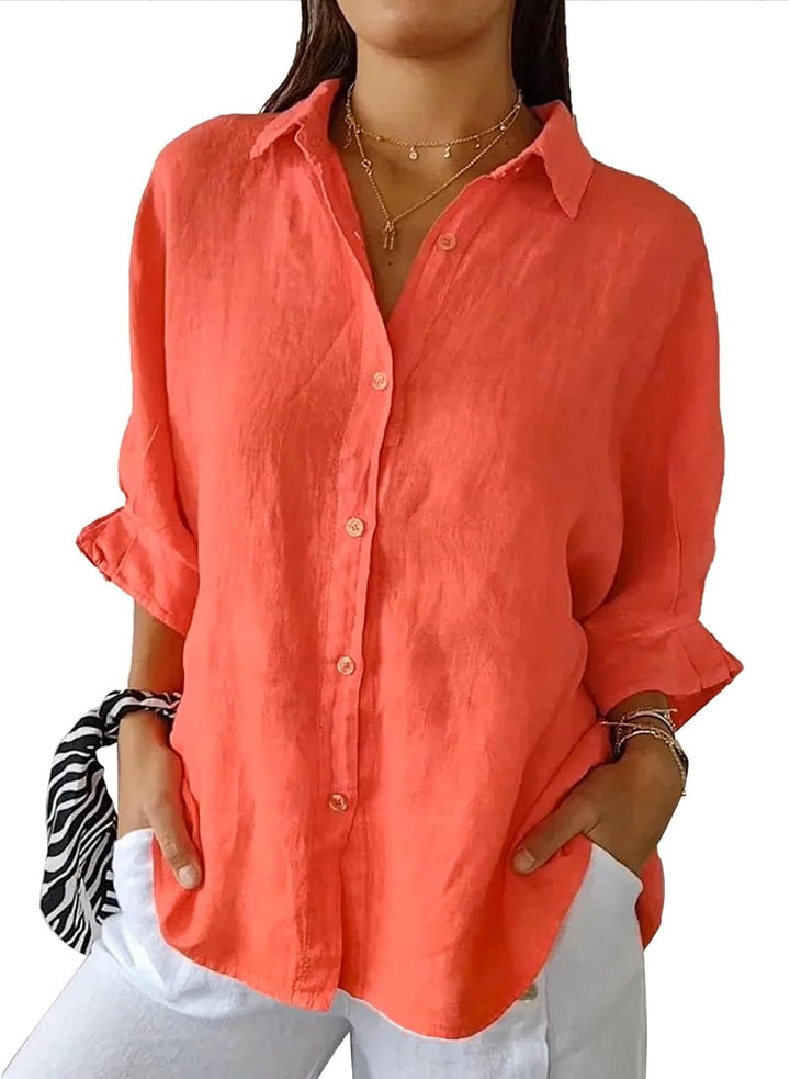 Elise – Women’s Linen Button-Down Shirt