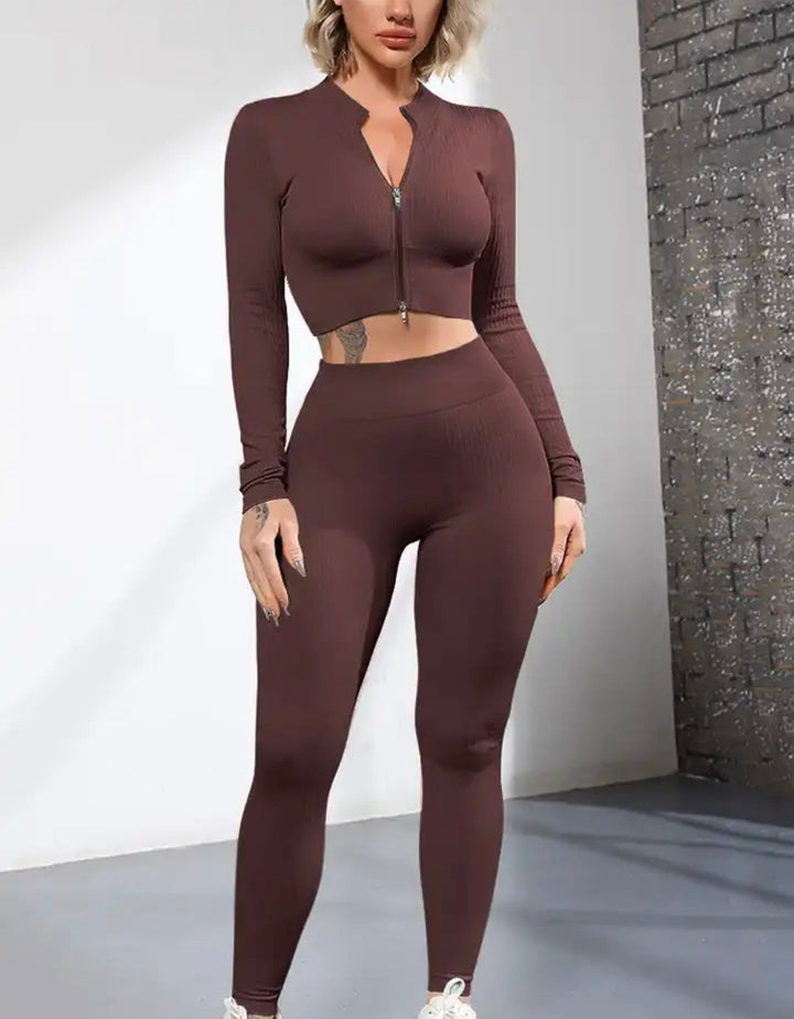 Ayanna – SculptFit Women’s Zipper Workout Set