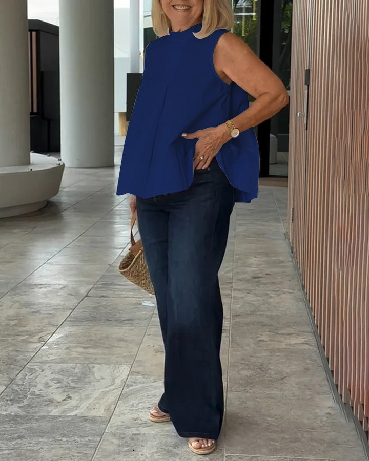 Dana – Sleeveless Solid Colour Blouse for Women