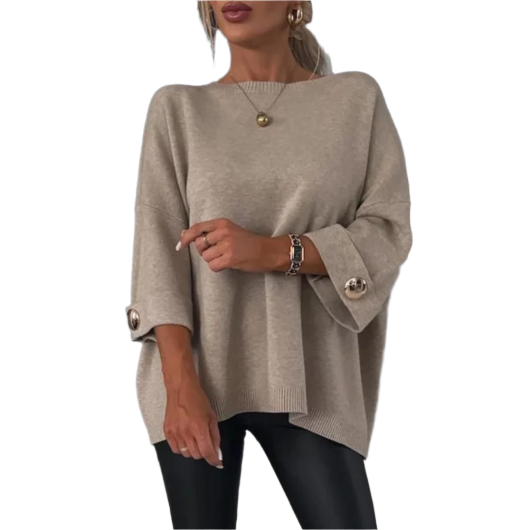Elena – Knitted Half-Sleeve Women’s Sweater