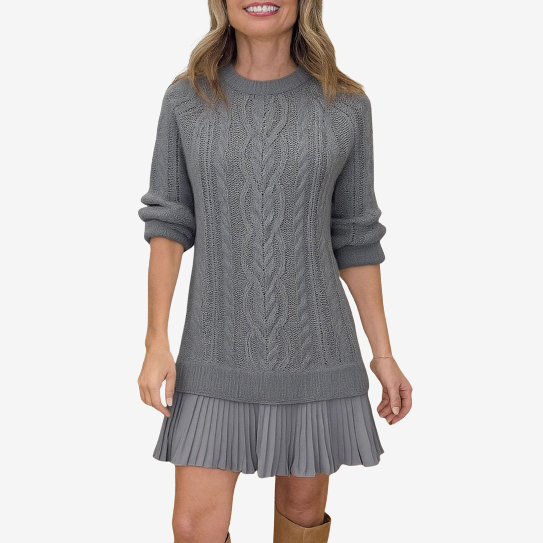 Flaire – Braided Knit Women’s Midi Dress