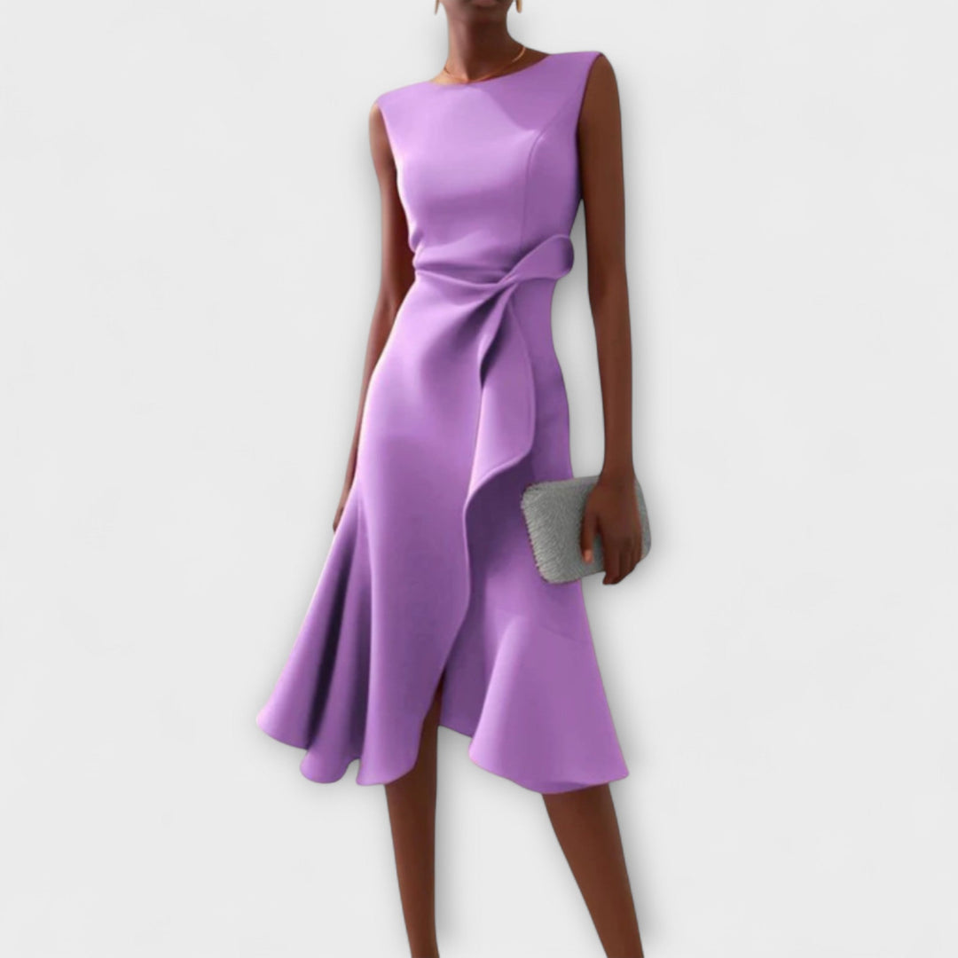 Coleen – Draped Asymmetric Women’s Midi Dress