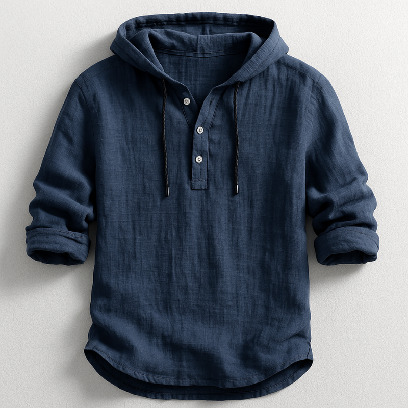 Isaac – Lightweight Men’s Cotton-Linen Hoodie Shirt