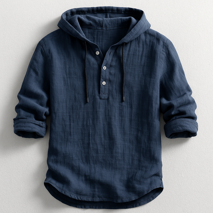 Isaac – Lightweight Men’s Cotton-Linen Hoodie Shirt