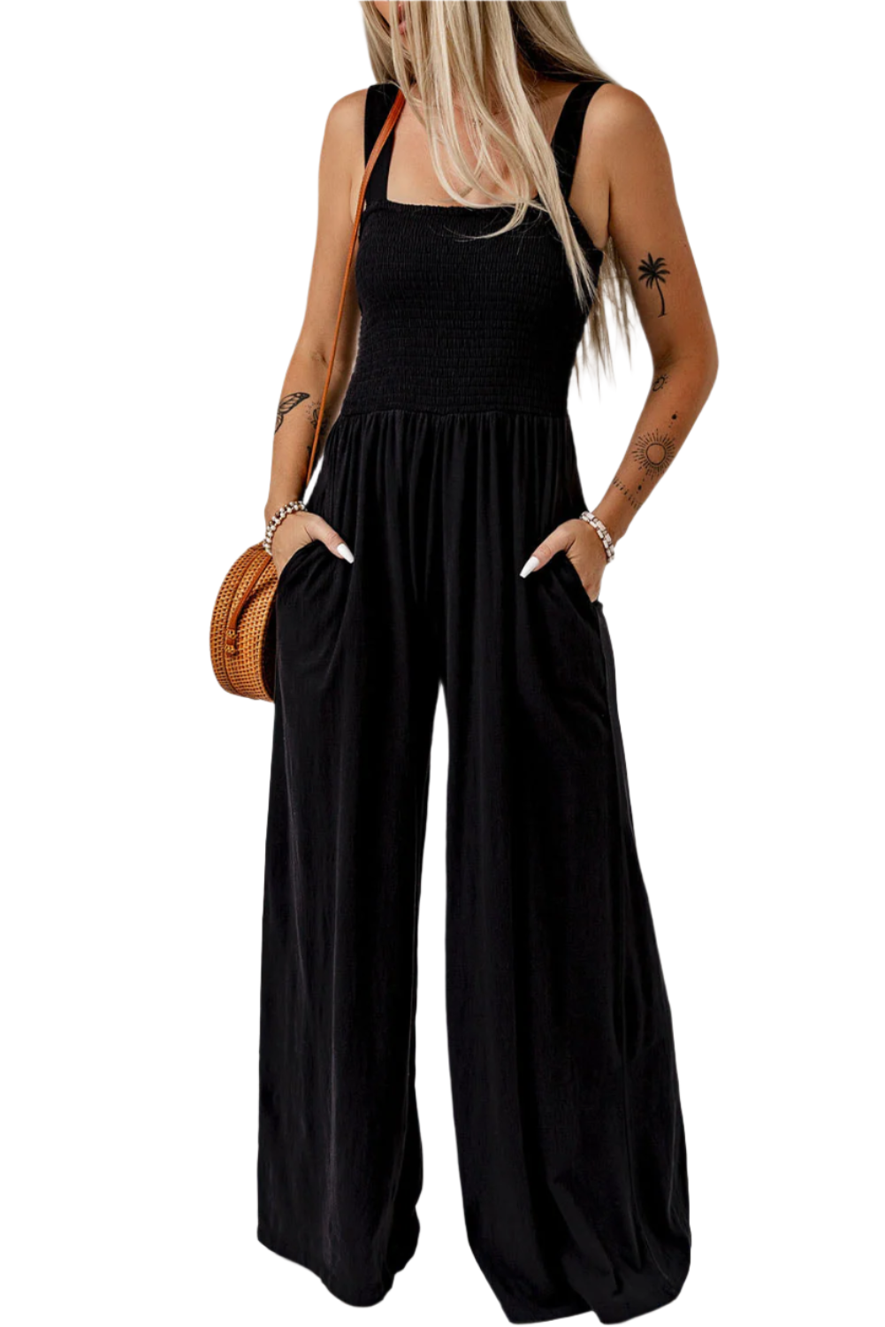 Arah – Women’s Shirred Wide-Leg Jumpsuit