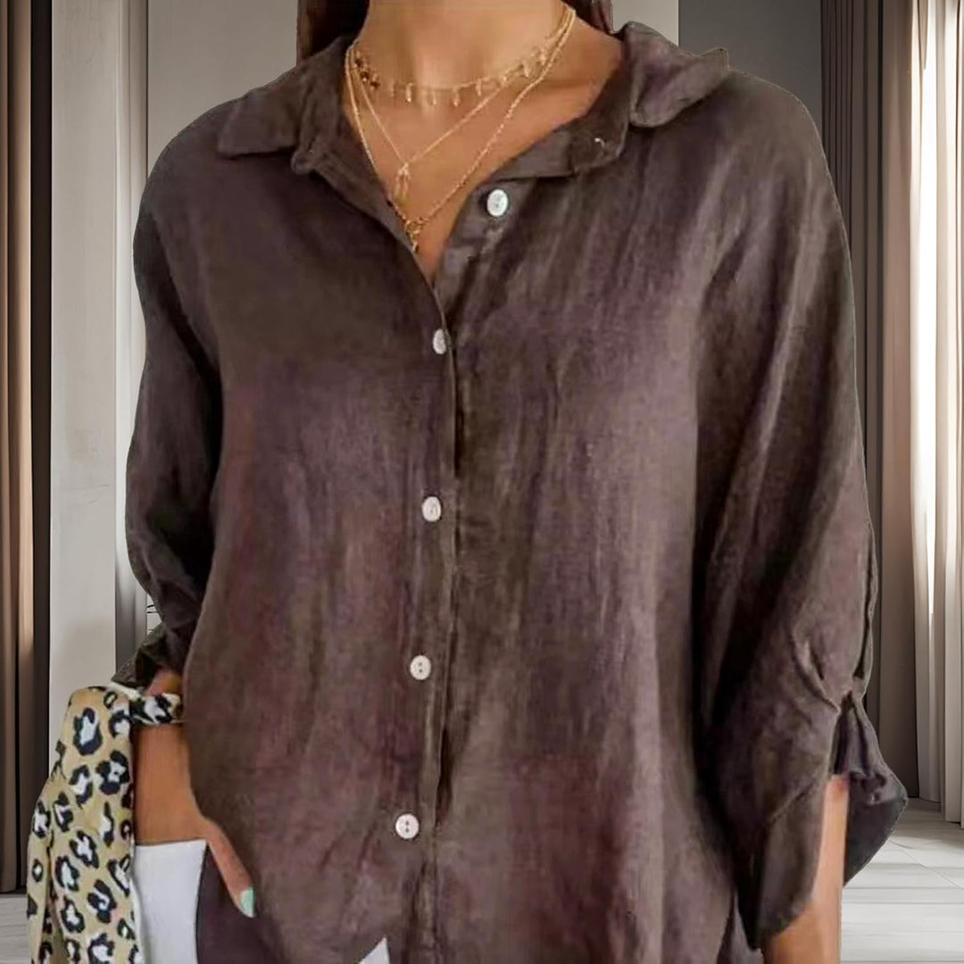 Elise – Women’s Linen Button-Down Shirt