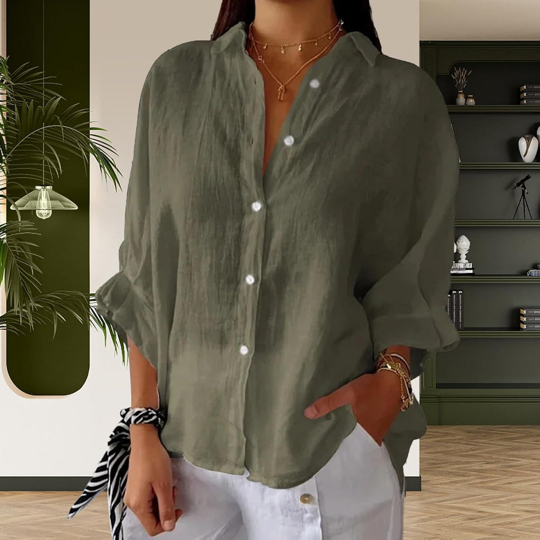 Elise – Women’s Linen Button-Down Shirt