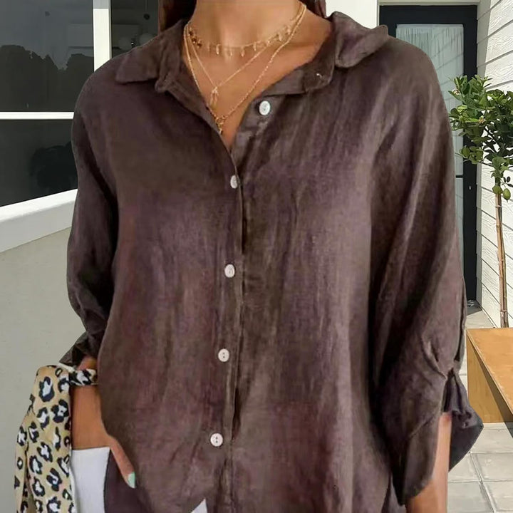 Elise – Women’s Linen Button-Down Shirt