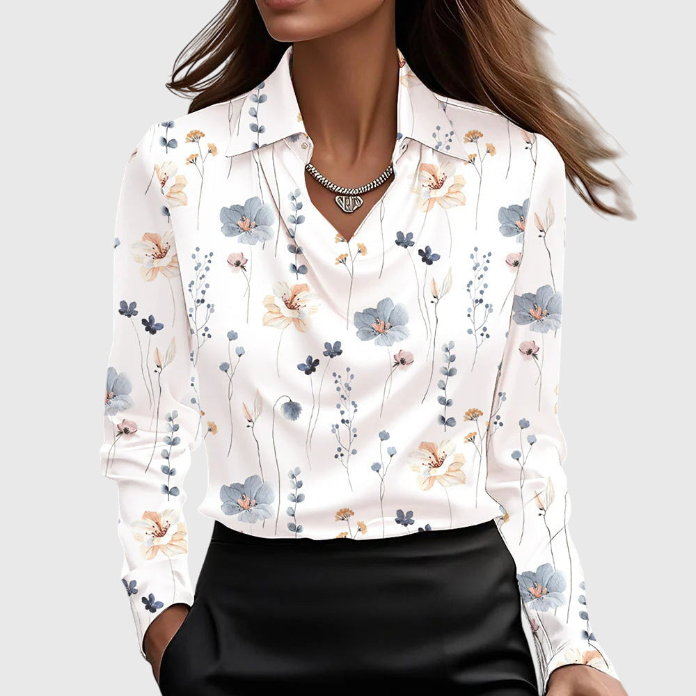 Kyoka – Soft-Shine Women’s Pleated Blouse