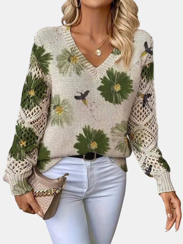 Maha – Lightweight Women’s Floral Knit Cardigan