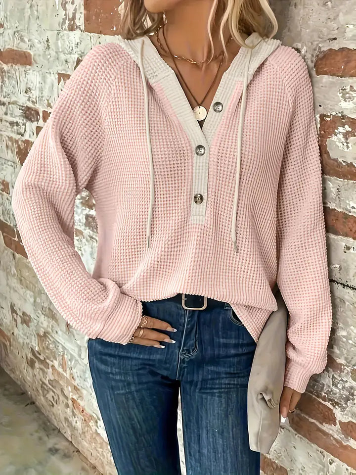 Fiora – Waffle-Knit Women’s Cozy Hoodie