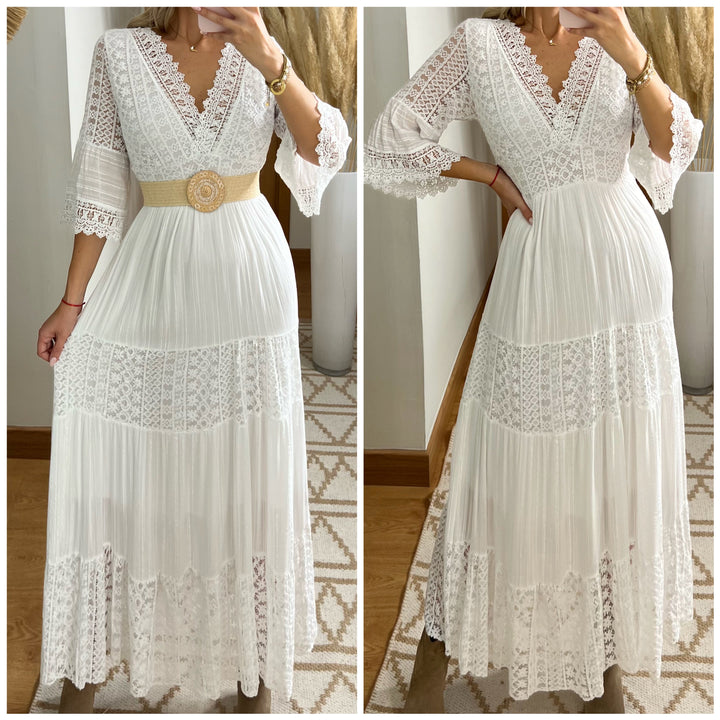 Amara – Women’s Boho Maxi Lace Dress