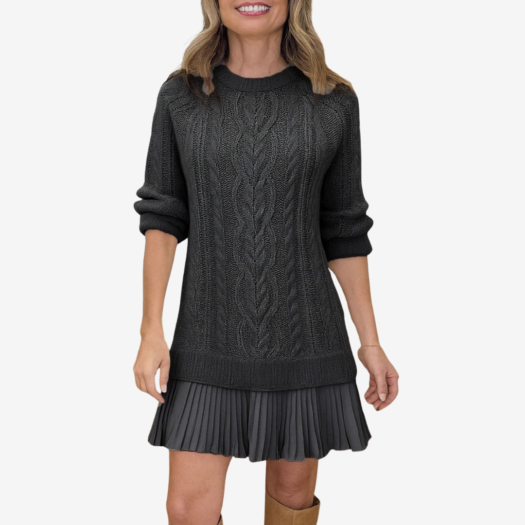 Flaire – Braided Knit Women’s Midi Dress