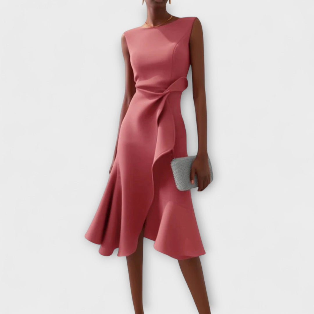 Coleen – Draped Asymmetric Women’s Midi Dress