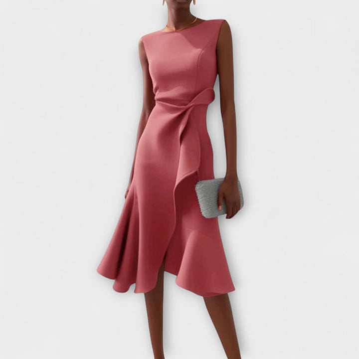 Coleen – Draped Asymmetric Women’s Midi Dress