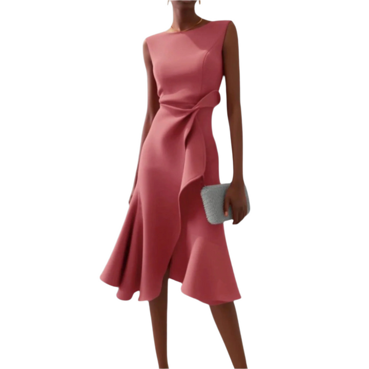 Coleen – Draped Asymmetric Women’s Midi Dress