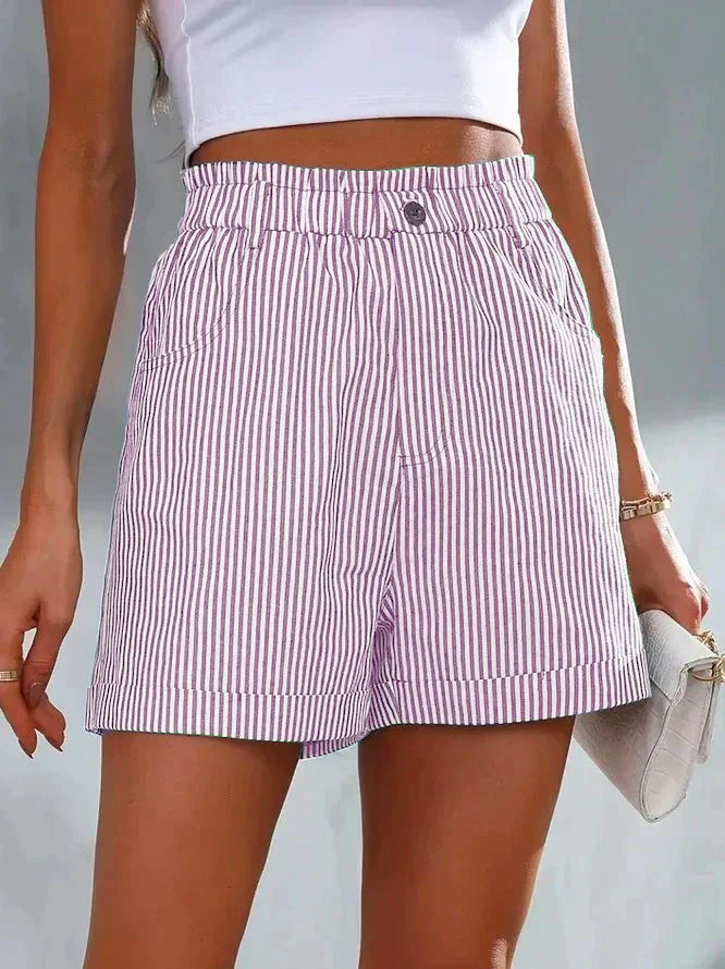 Jasmaine – Loose Casual Women’s Striped Shorts