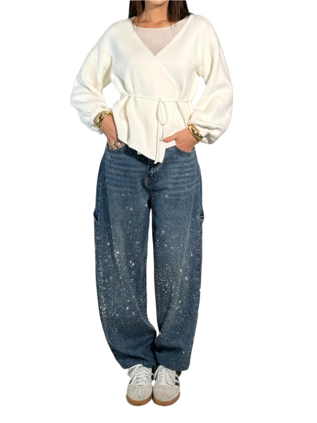 Laura – Women's Balloon-Leg Carpenter Shine Denim Jeans
