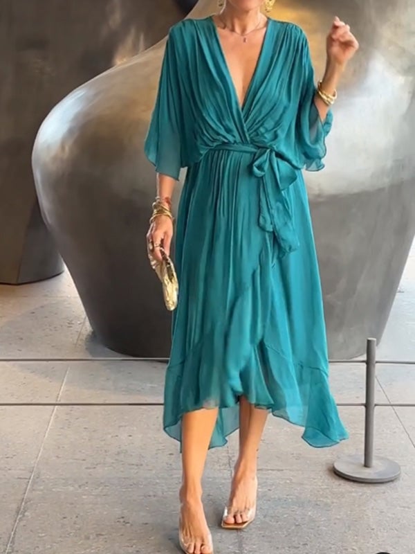 Gianna – Flowy V-Neck Women’s Chiffon Dress