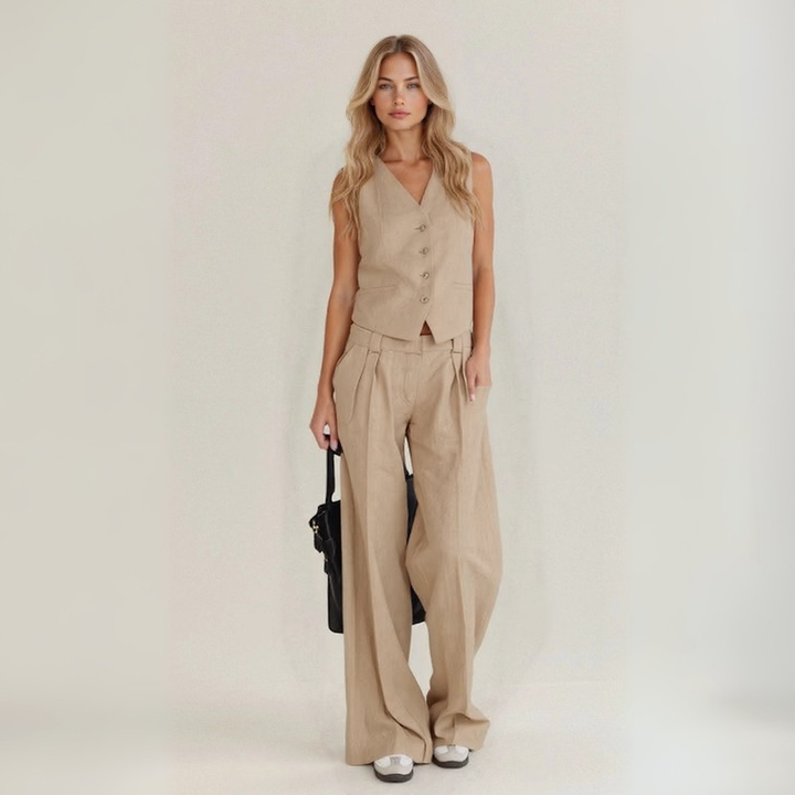 Claire – Women’s Linen Shirt & Pants Set