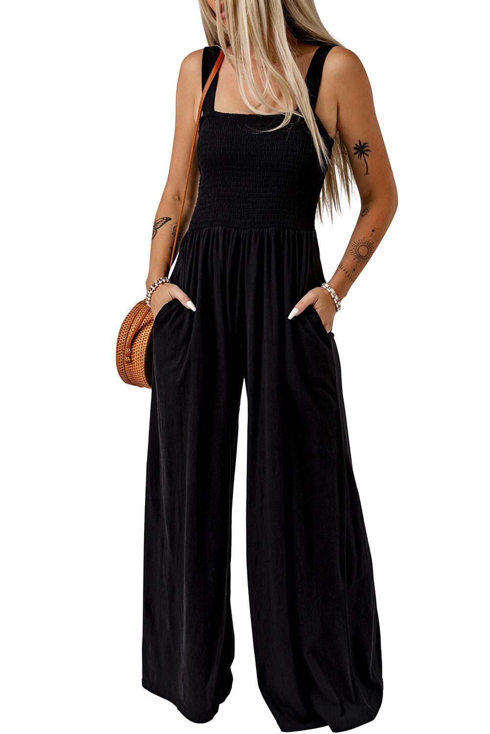 Arah – Women’s Shirred Wide-Leg Jumpsuit