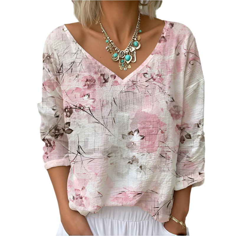 Dianne – Vintage Women’s Flower Print T-Shirt