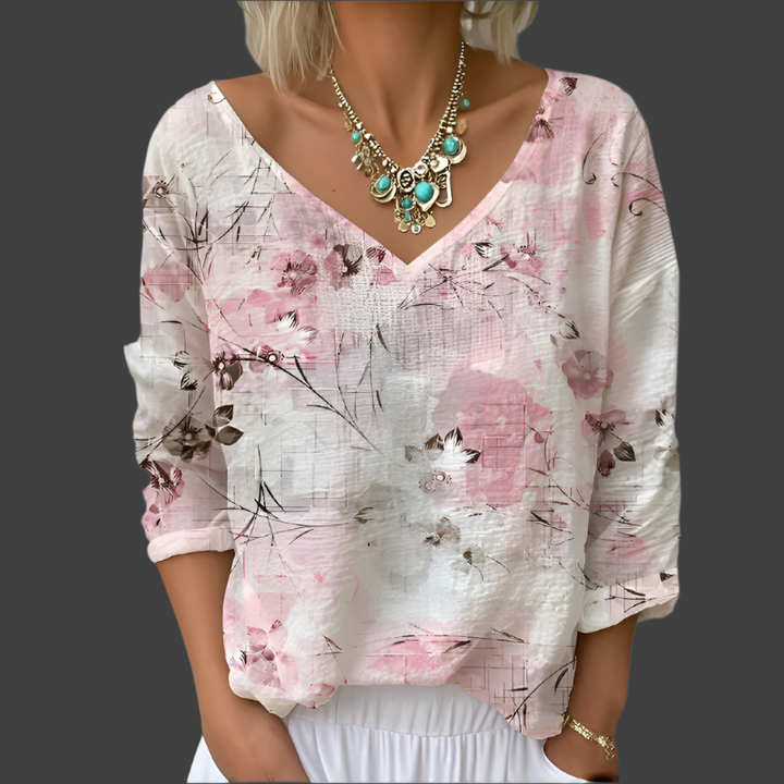Dianne – Vintage Women’s Flower Print T-Shirt