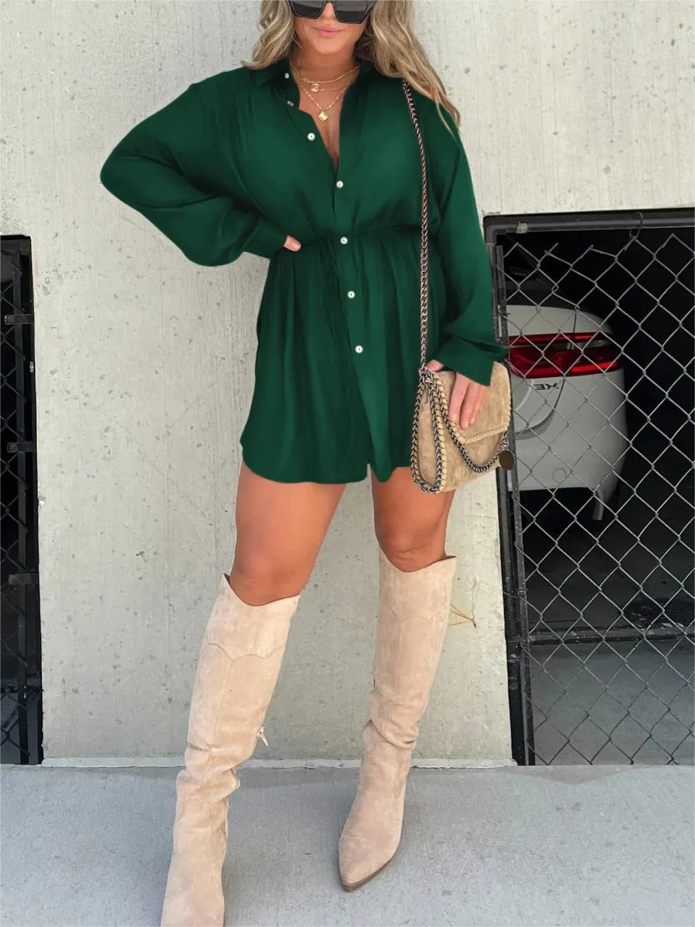 Brona – Trendy Satin Romper Dress for Women