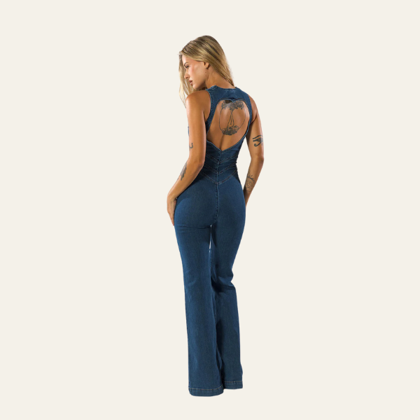 Isabella – Curve-Fit Women’s Denim Jumpsuit