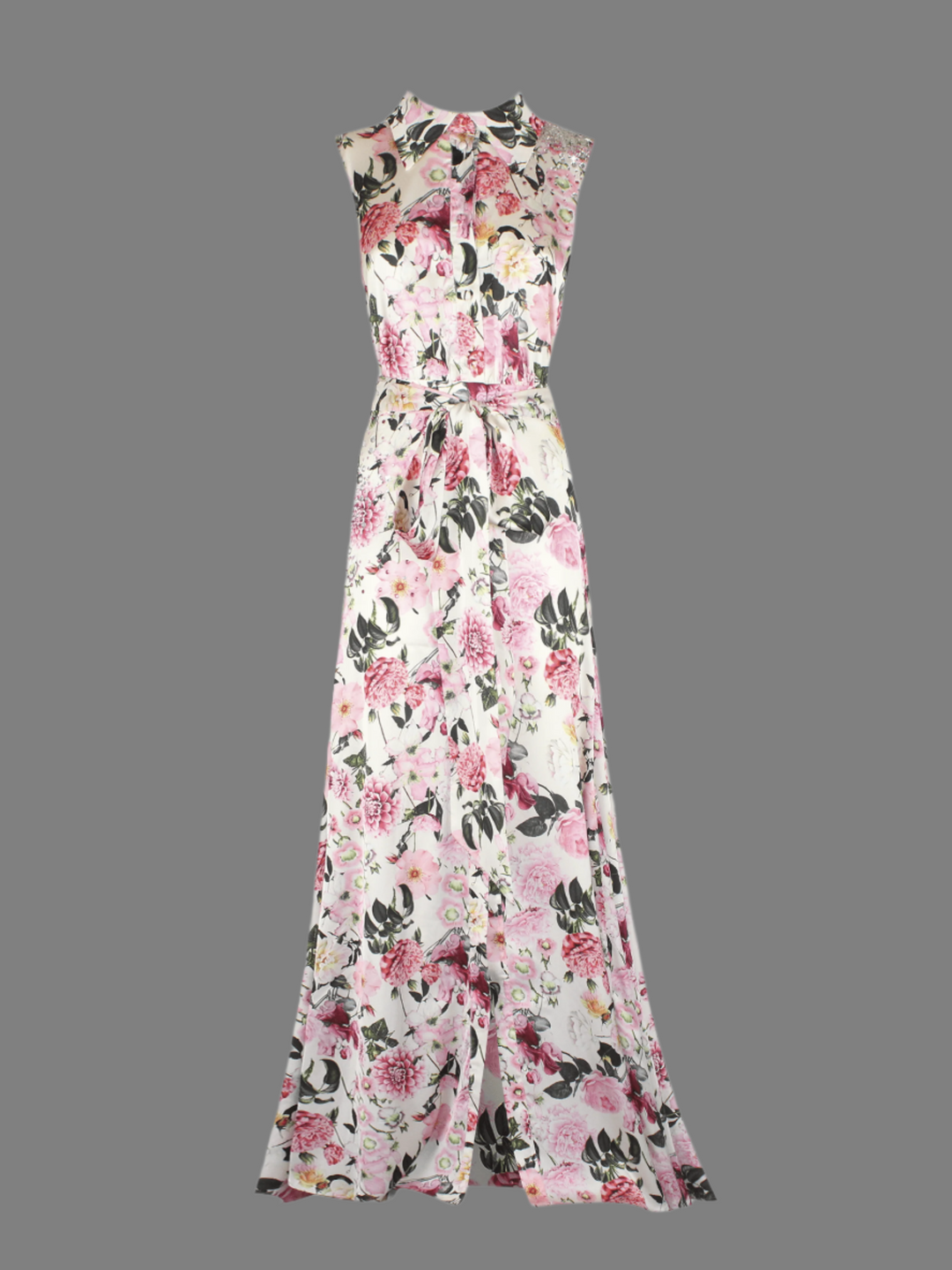 Fiona – Women’s Sleeveless Printed Long Shirt Dress