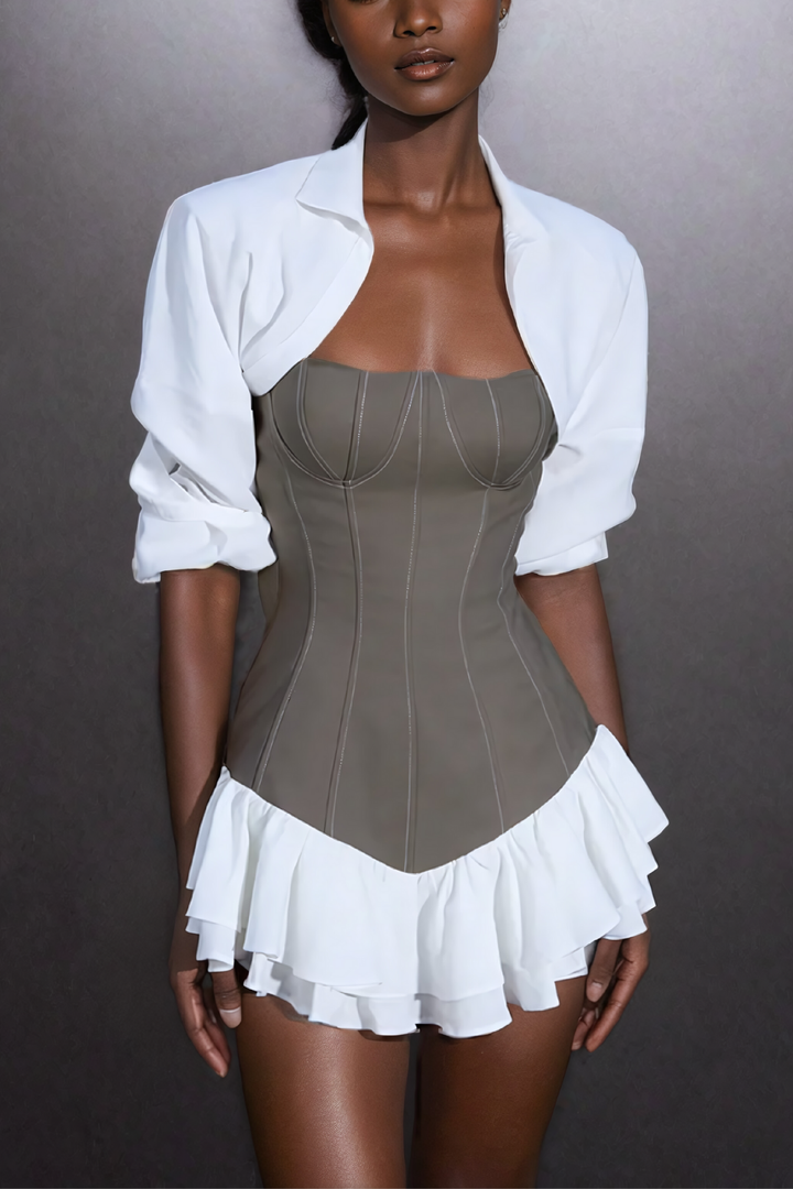 Kylie – Women’s Ruffle Strapless Corset Mini Dress