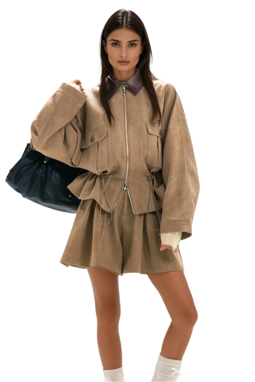 Aria – Ruched Drawstring Women’s Ruffle Skirt Set