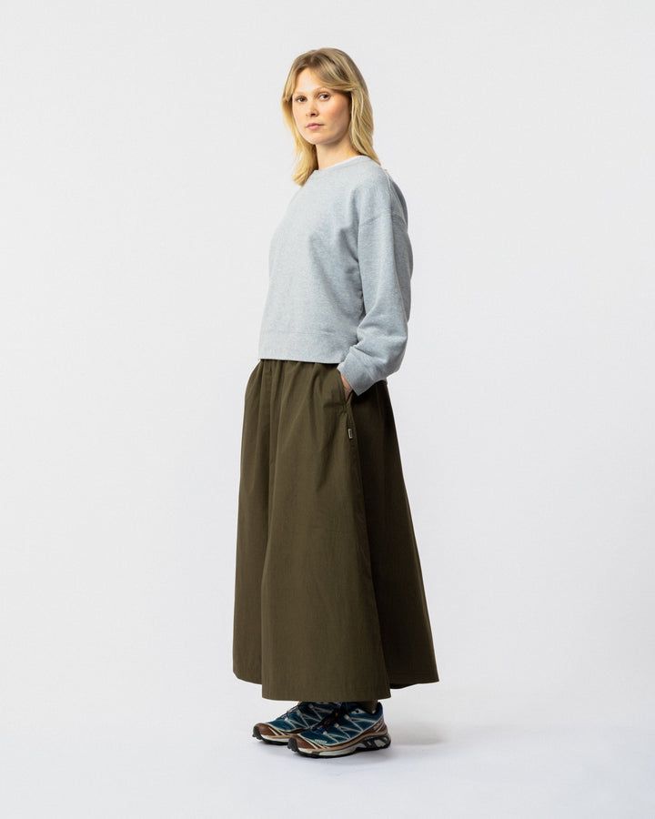 Ayla – Women’s Army Green Poplin Skirt