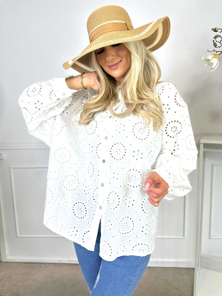Kiana – Cotton Broderie Anglaise Tunic for Women