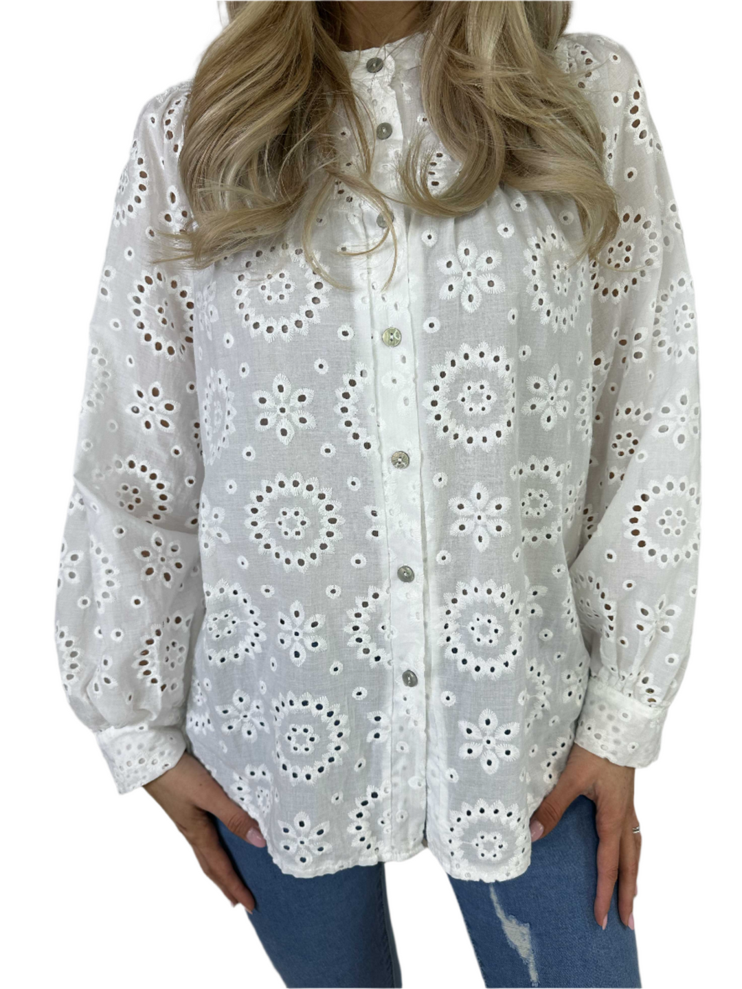 Kiana – Cotton Broderie Anglaise Tunic for Women