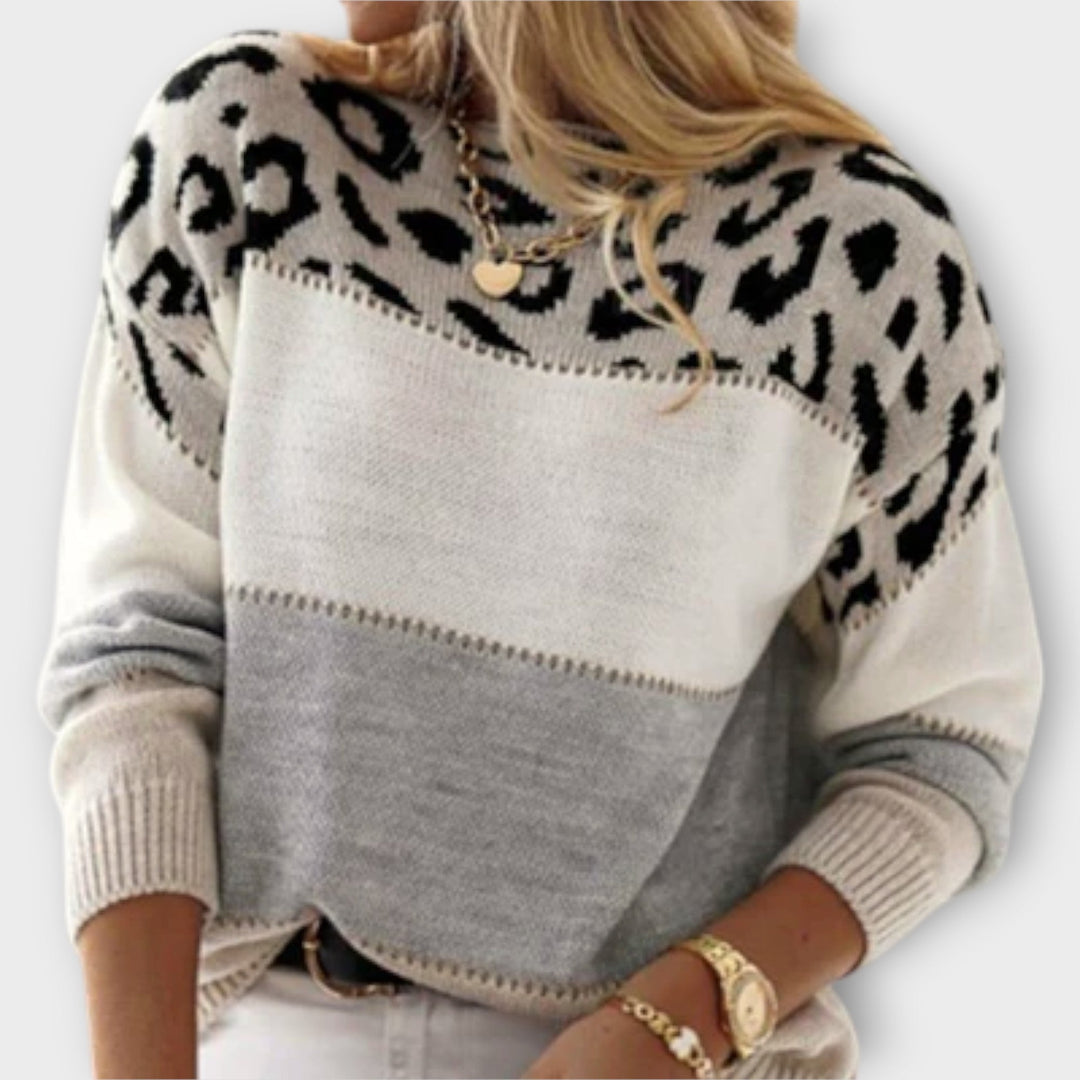 Andie – Chic Women’s Leopard-Print Winter Sweater