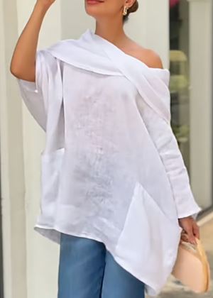 Lindsay – Off-Shoulder Women’s Linen Tunic