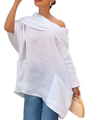 Lindsay – Off-Shoulder Women’s Linen Tunic