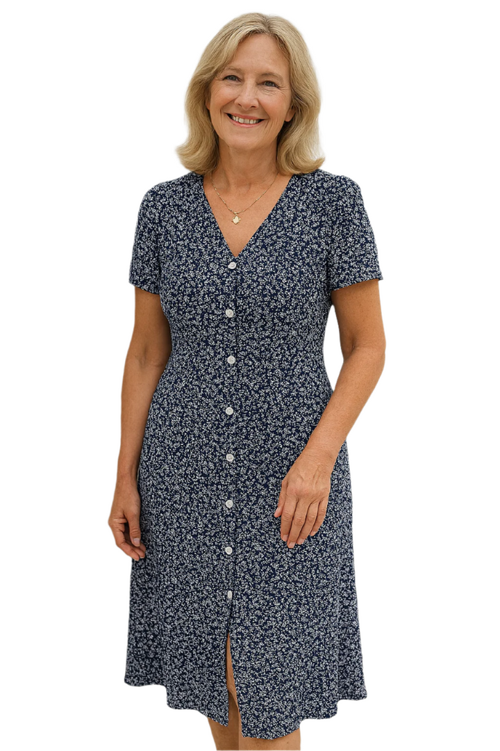 Zara – Soft-Stretch Women’s V-Neck Tie Dress