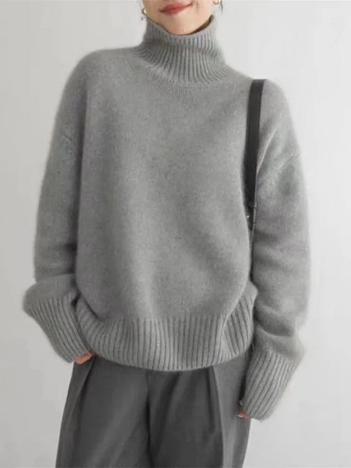 Sarina – Women’s Cashmere High Collar Sweater