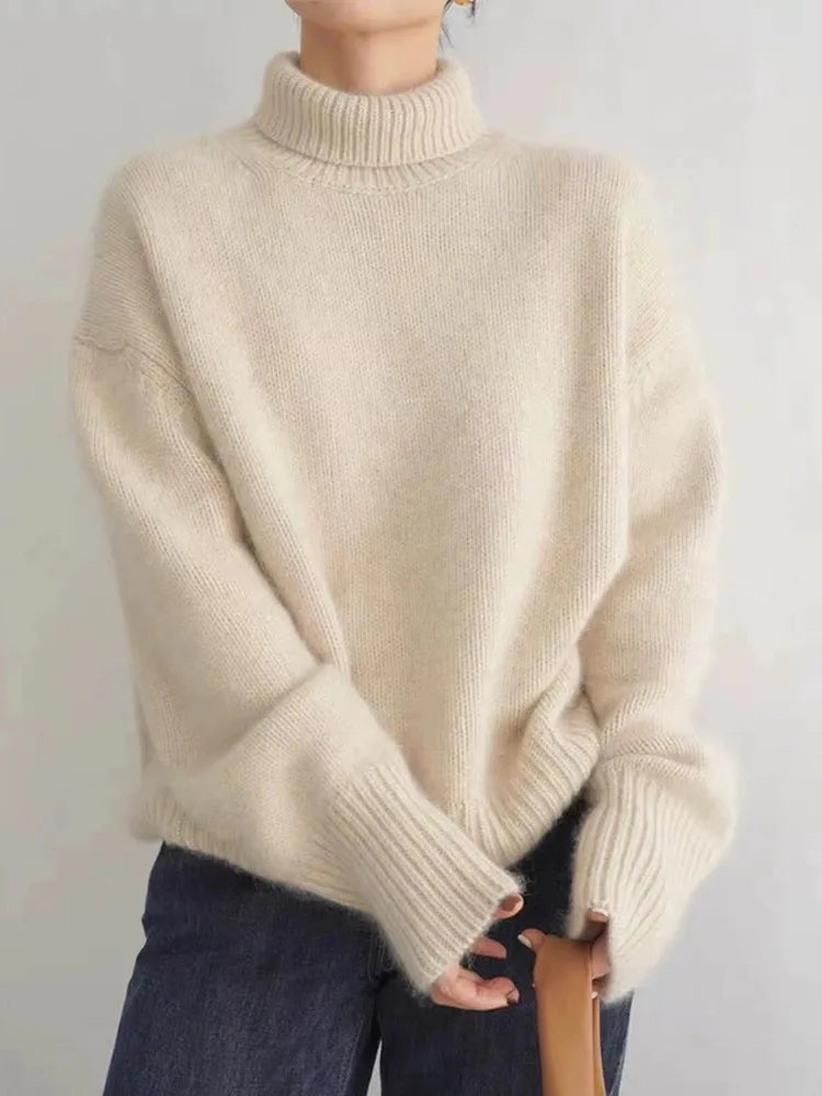 Sarina – Women’s Cashmere High Collar Sweater