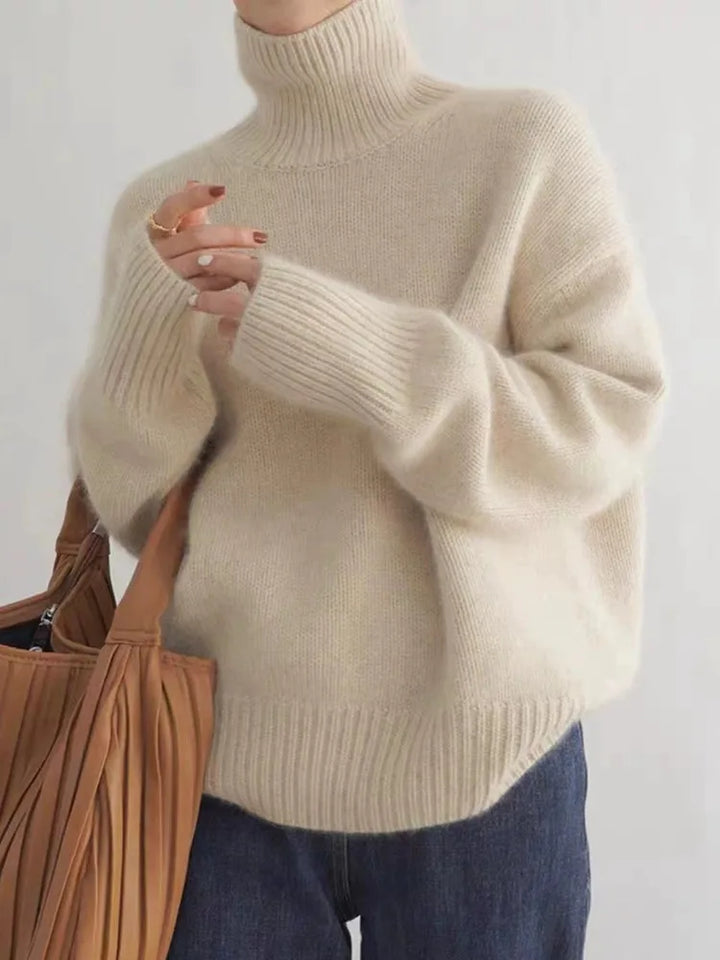 Sarina – Women’s Cashmere High Collar Sweater
