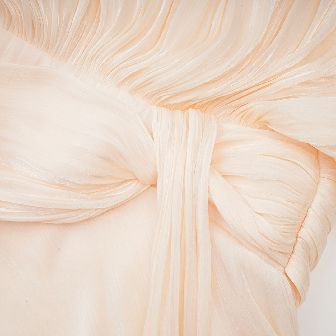Kali – Fully-Pleated Women’s Ruffled Mini Dress in Neutral Tones