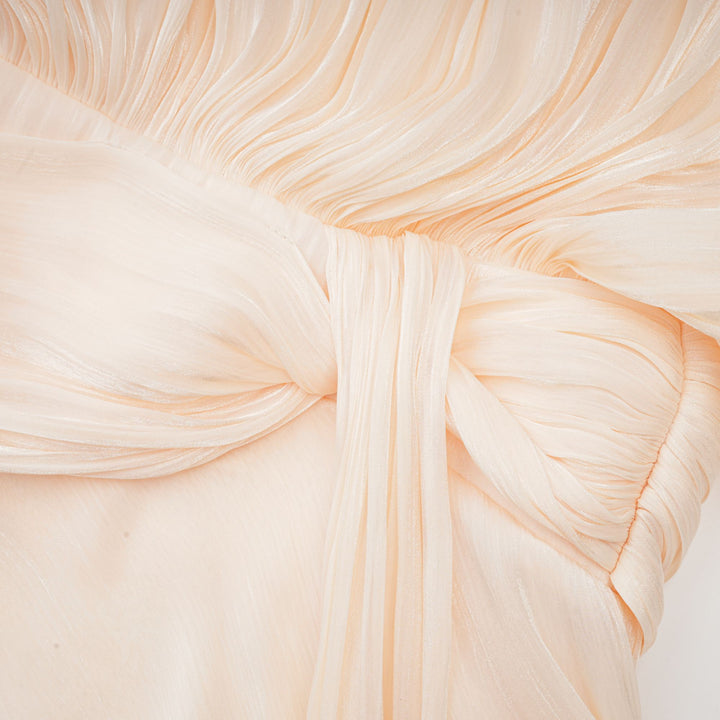 Kali – Fully-Pleated Women’s Ruffled Mini Dress in Neutral Tones