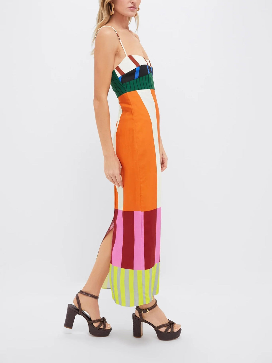 Lexie – Vibrant Striped Women’s Linen Maxi Dress