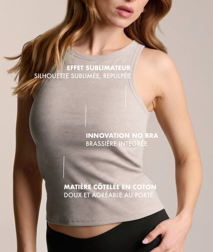 Valeria – Women's Ribbed Cotton Halter Neck Top