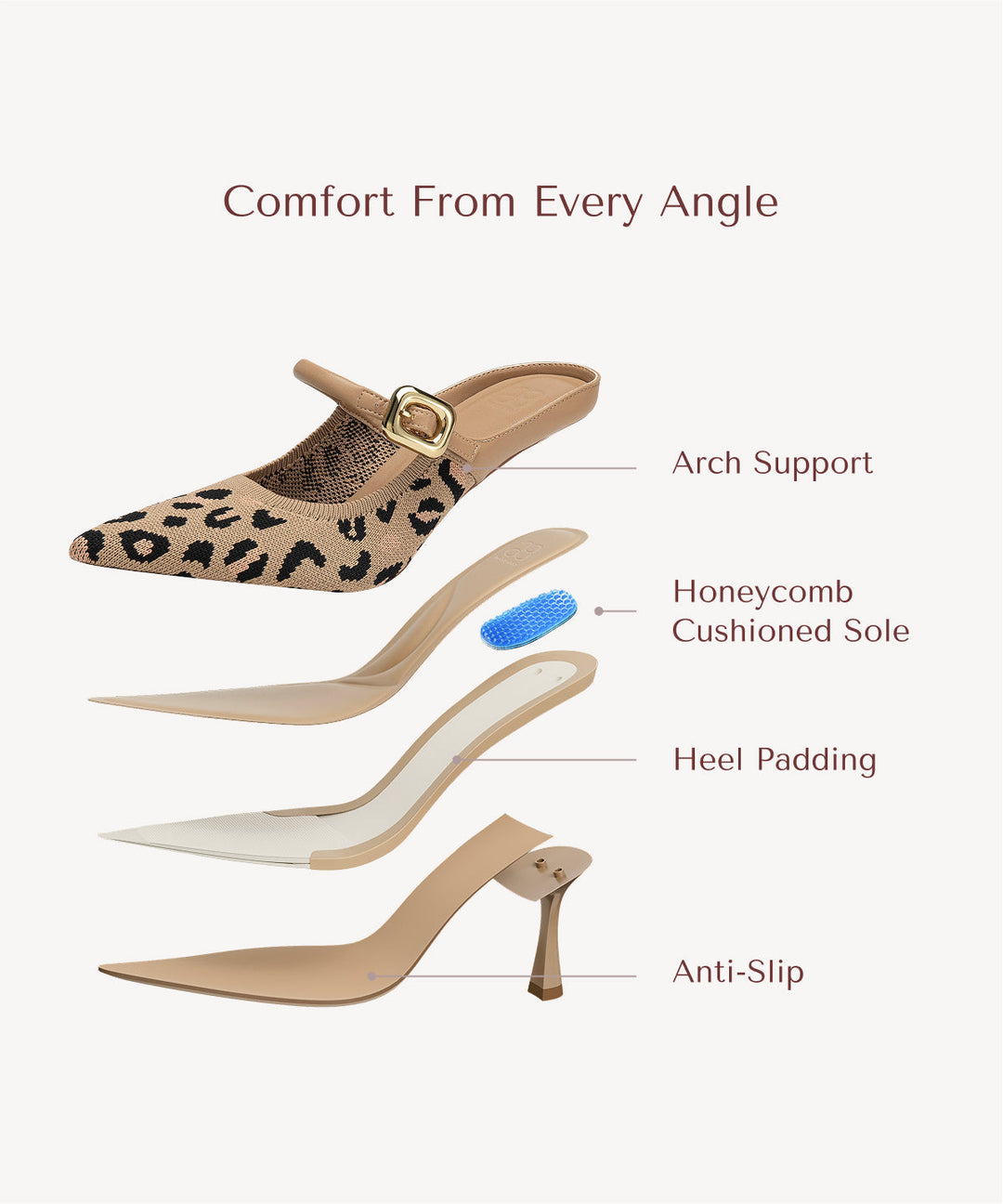 Julie – Sleek Pointed Toe Women’s Heeled Mules