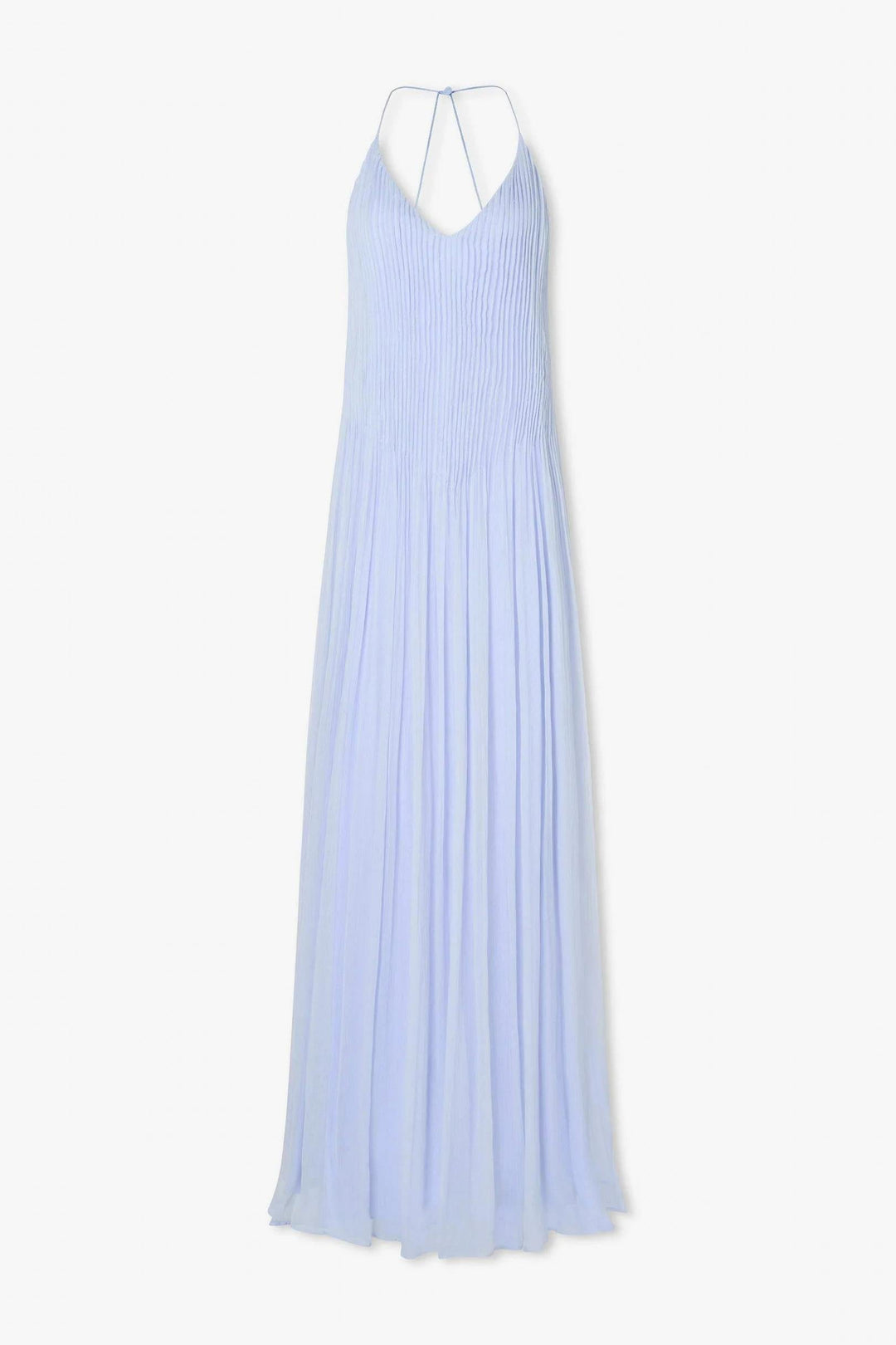 Clarize – Powdered Blue Hand-Made Pintuck Maxi Dress for Women