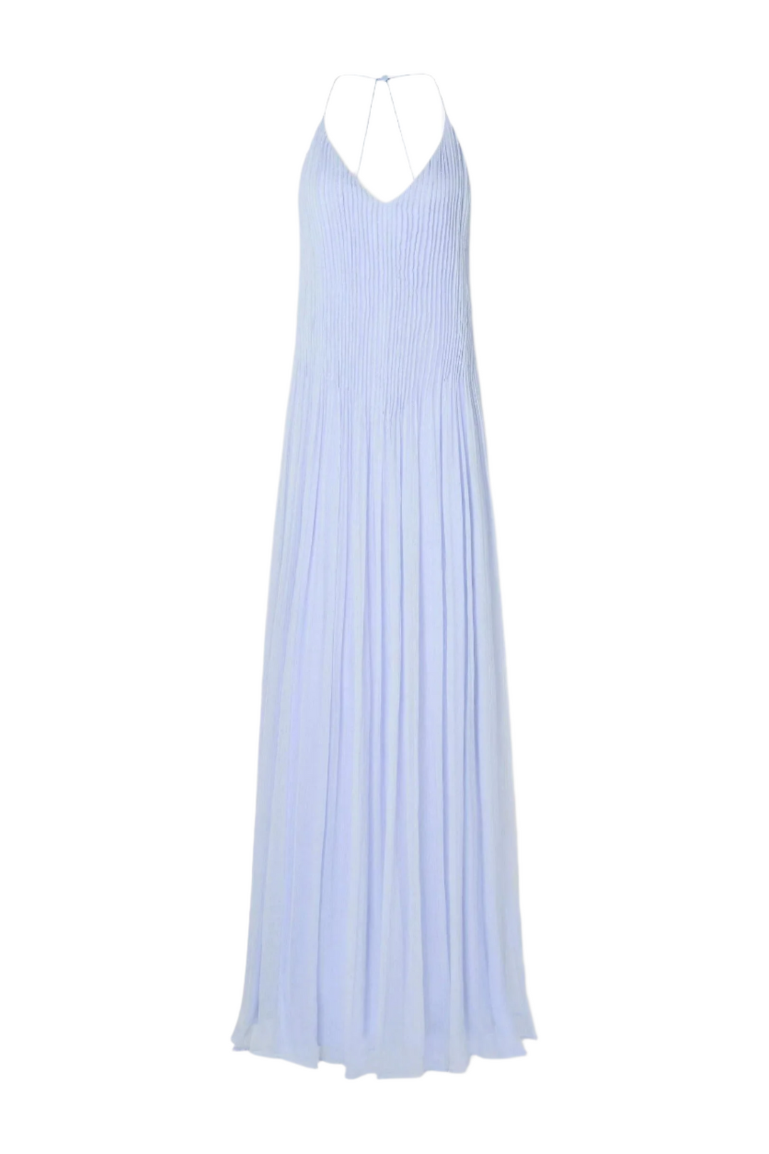 Clarize – Powdered Blue Hand-Made Pintuck Maxi Dress for Women