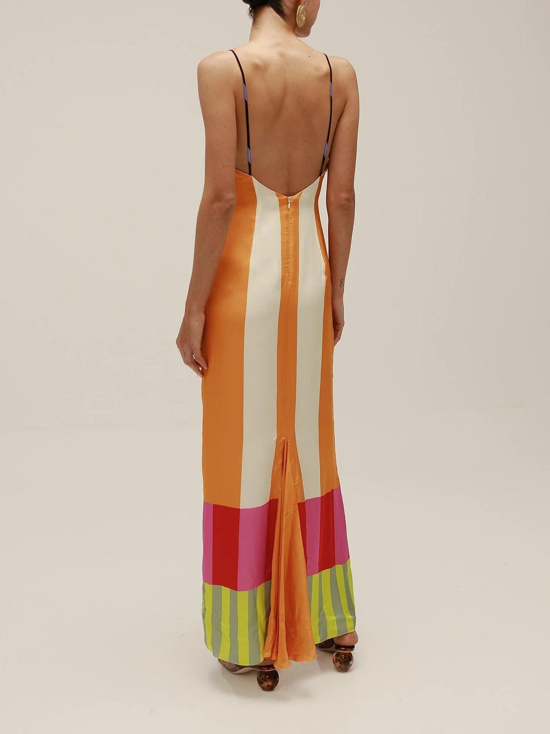 Lexie – Vibrant Striped Women’s Linen Maxi Dress